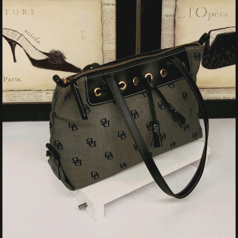 Nwt Dooney & Broke Grey Db Signature Logo Bag - image 1